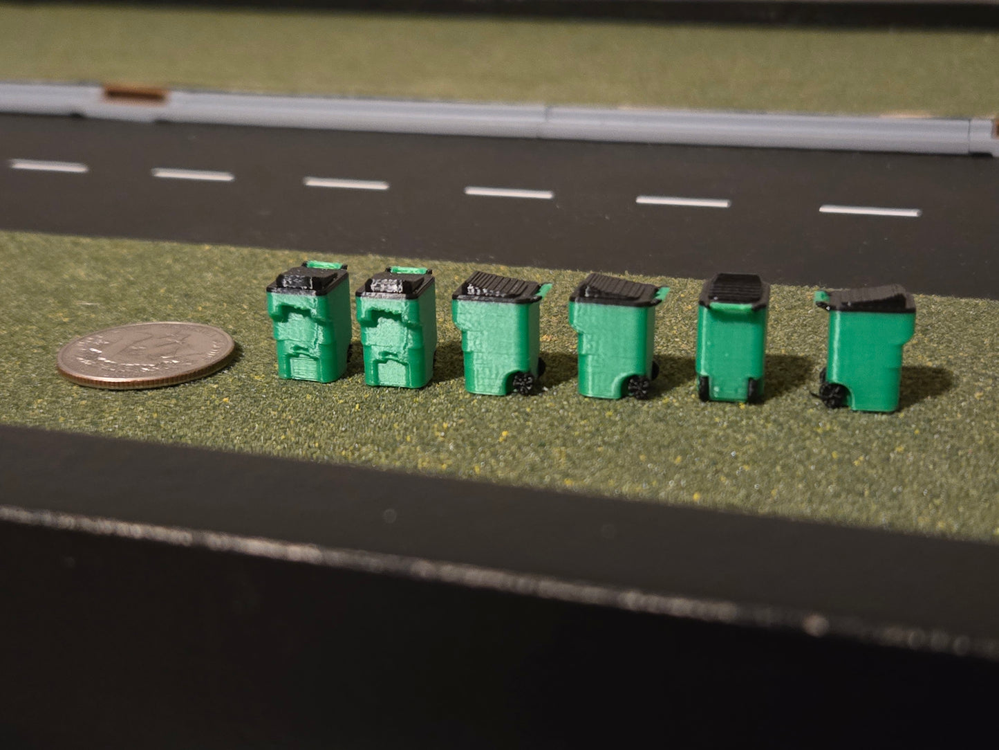 1/87 Scale Trash Bins *6 Pack*