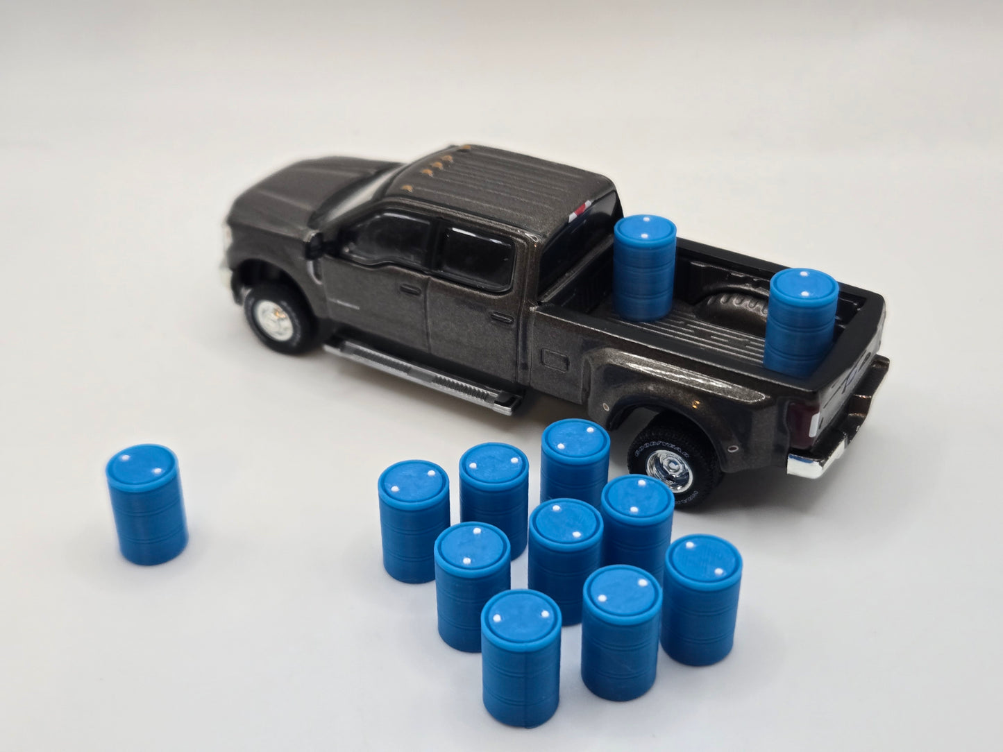 1/64 Scale Plastic 55 Gallon Drums in Blue *12 Pack*