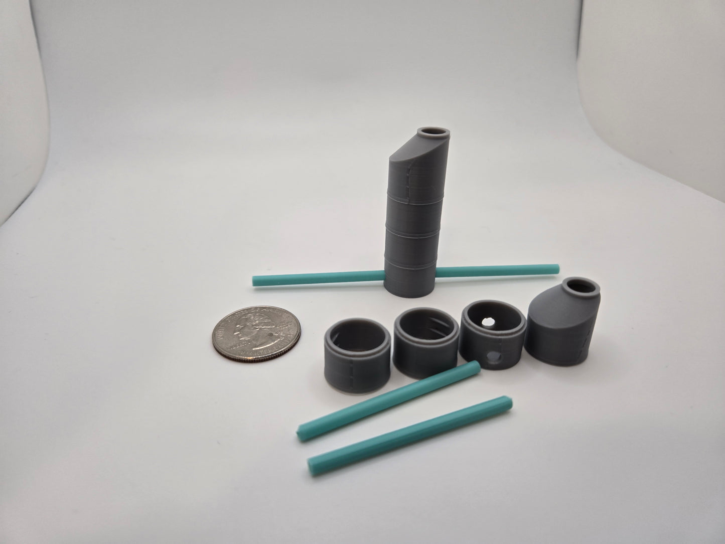 1/87 Scale Precast 48" Manhole w/ 12" Sewer Pipe *2 Pack*