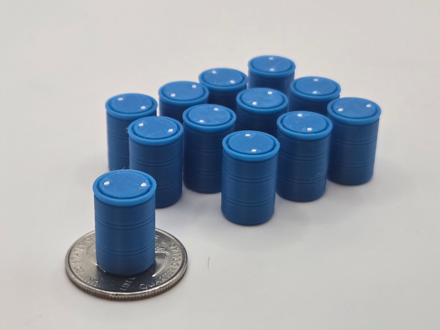 1/50 Scale Plastic 55 Gallon Drums in Blue *12 Pack*