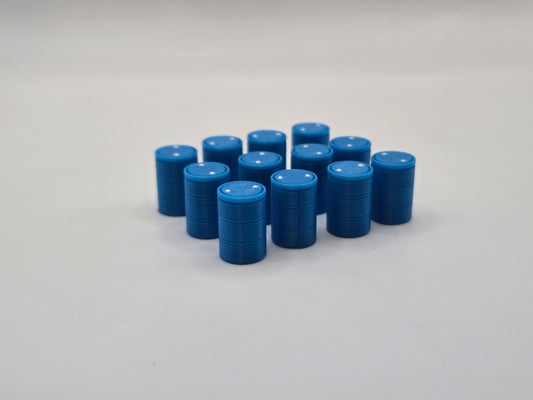 1/64 Scale Plastic 55 Gallon Drums in Blue *12 Pack*