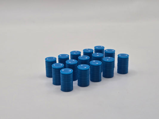 1/87 Scale Plastic 55 Gallon Drums in Blue *15 Pack*