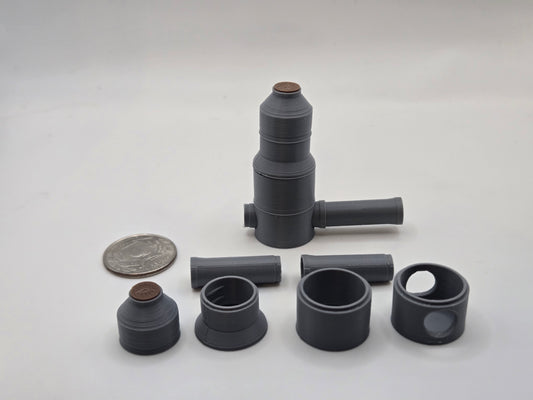 1/87 Scale Precast 60" Concentric Manhole w/ 24" Reinforced Concrete Pipe *2 Pack*