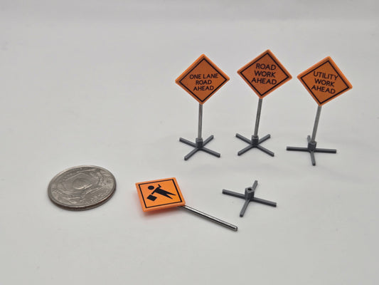 1/64 Scale Caution Work Ahead Signs *Set of 4*