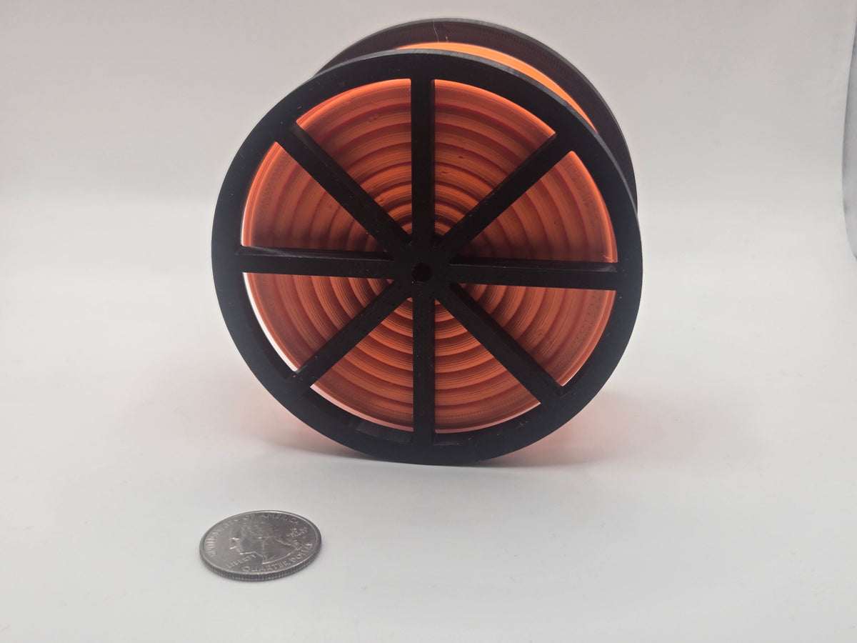 1/24 Scale Black Cable Reel With Orange Conduit Spool