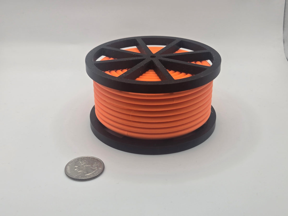 1/24 Scale Black Cable Reel With Orange Conduit Spool