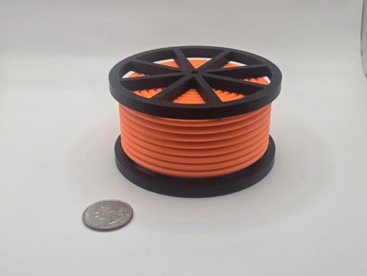 1/24 Scale Black Cable Reel With Orange Conduit Spool