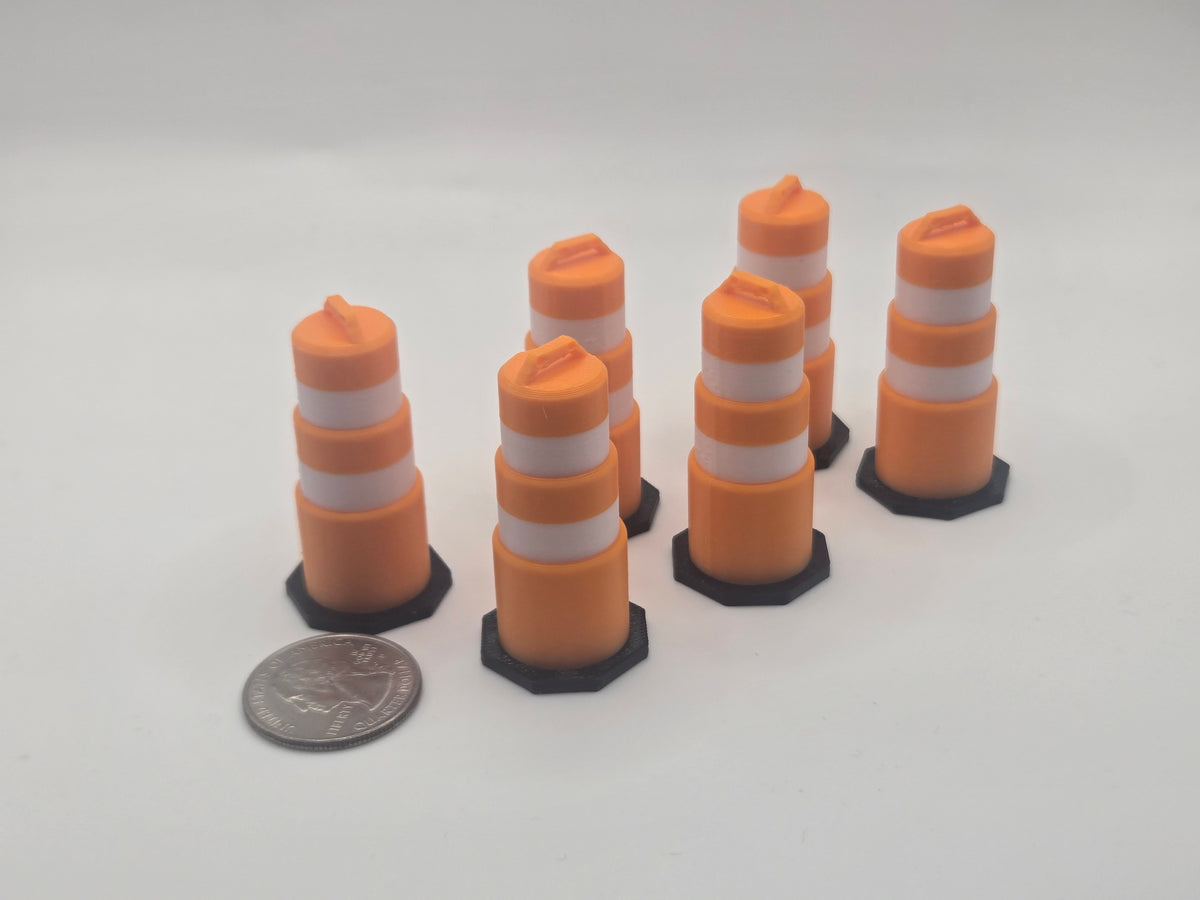 1/24 Scale Traffic Drum Barrel *6 Pack*