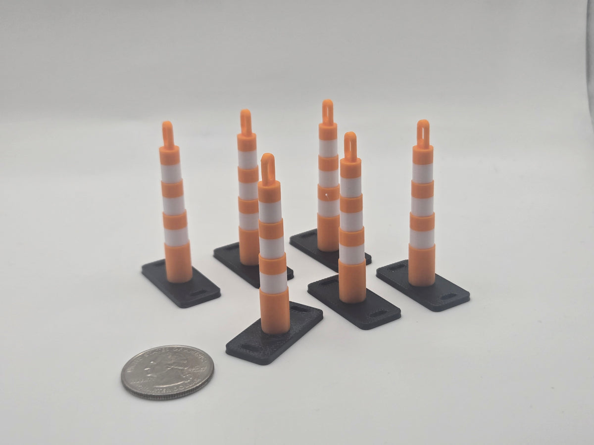 1/24 Scale Traffic Delineator Lane Dividers *6 Pack*
