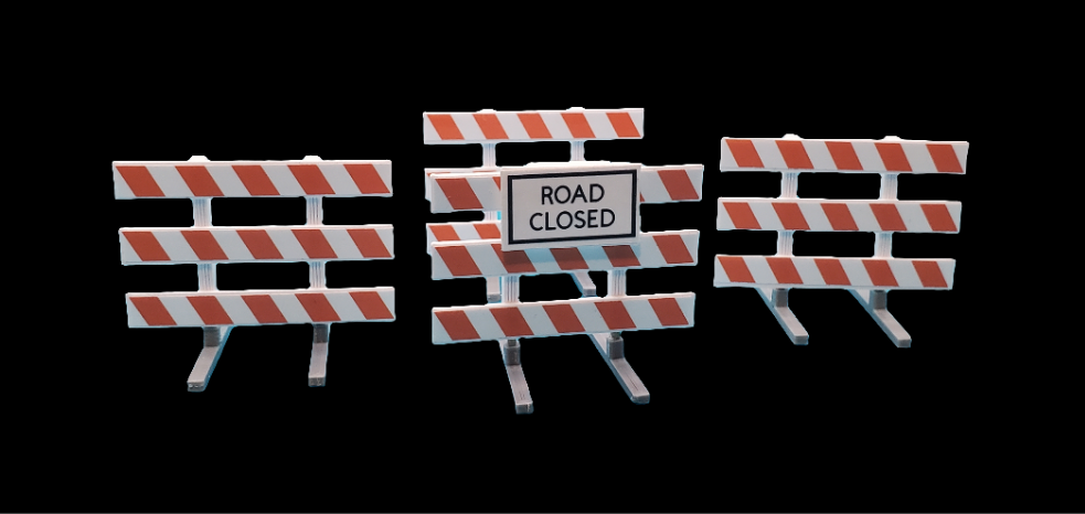 1/50 Scale Type III Barricade *4 Pack* with Road Closed Sign